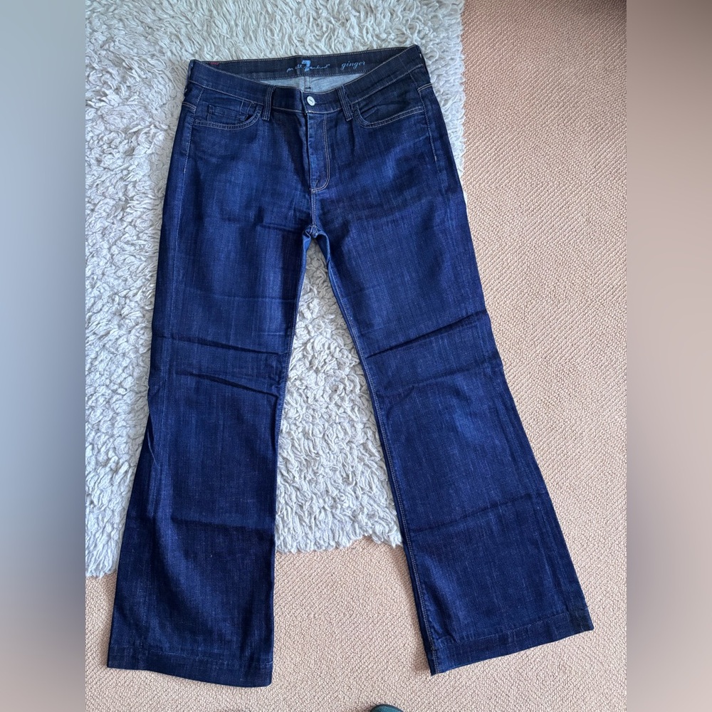 7 Seven For All Mankind Dark Blue Trouser Jeans - size 31, MINT